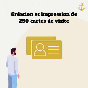 Création et impression de 250 cartes de visite – Format cartonné standard (85x55 mm)