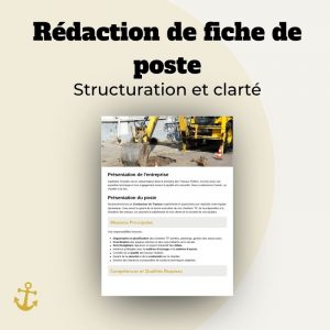 Rédaction de fiche de poste
