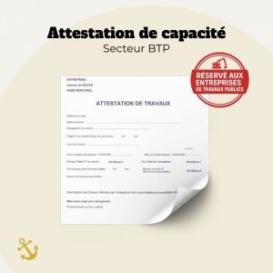 Attestation de capacité BTP