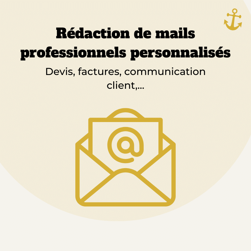 Rédaction de mails professionnels personnalisés – Devis, factures, communication client
