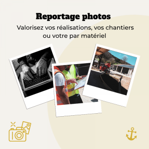 Reportage photo de chantier, matériel et équipe BTP